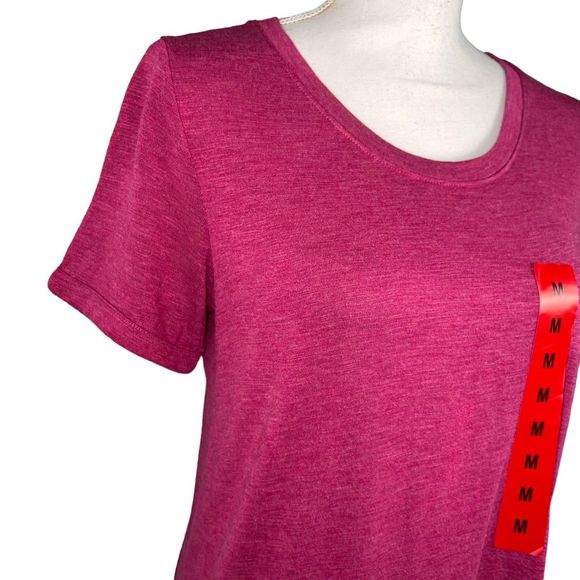 New Jessica Simpson Raspberry Pink T-Shirt Dress Medium MIDI Side Slits - Picture 5 of 8